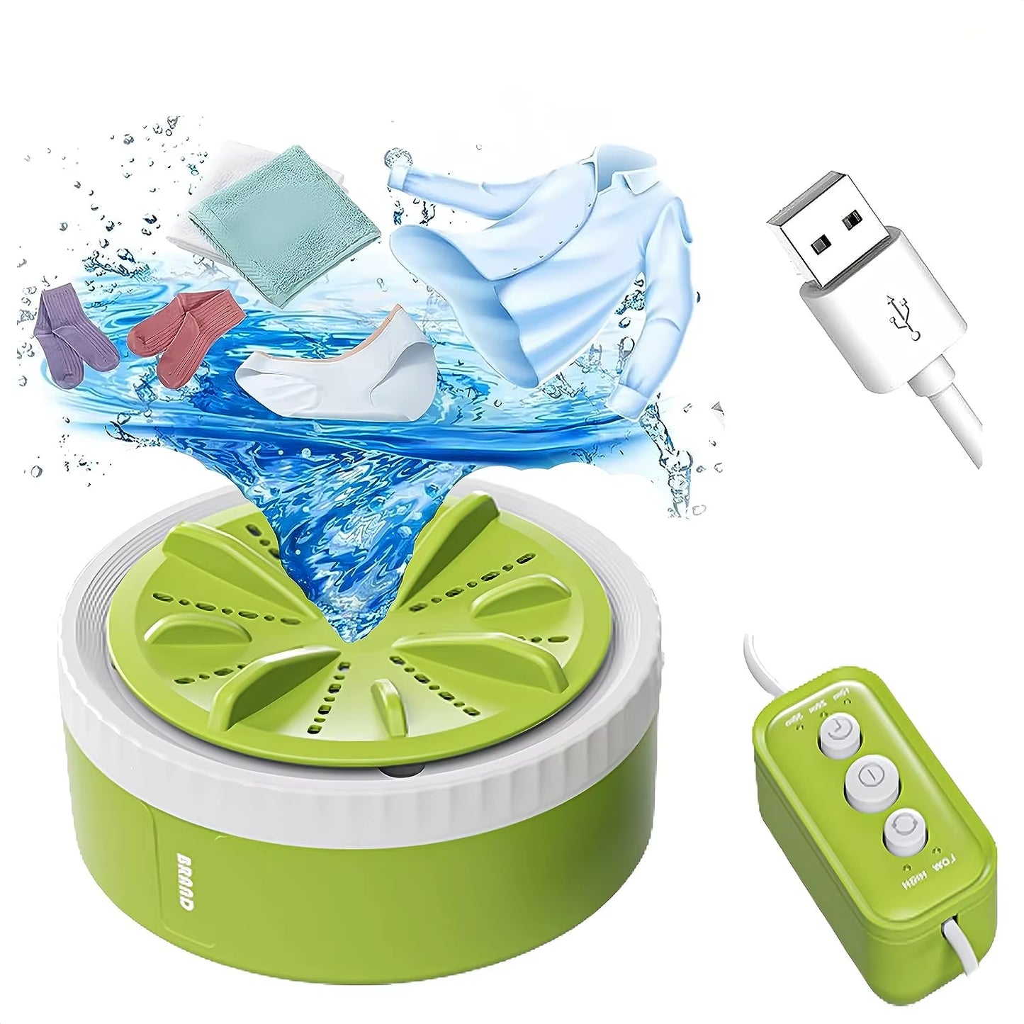 3 Gear Timing Mini Portable Washing Machine USB Rotating Turbine Washing Machine Underwear Socks Washing Machine for Travel