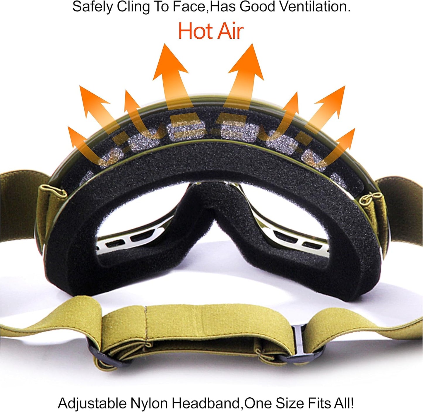 YH15 Anti-Fog Impact-Resistant Kids Youth ATV Off-Road Dirt Bike Motocross Goggles for Boys & Girls (Army Green, One_Size)
