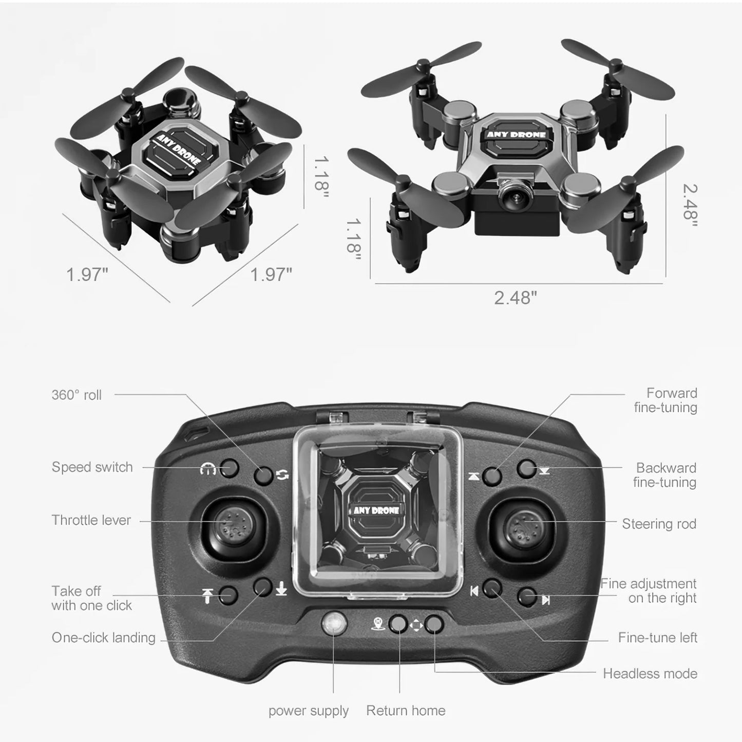 Foldable Drone with Camera, FPV Drone for Kid and Adults, 4K Drone RC Quadcopter with 3D Flips, Altitude Hold, 50X Zoom, Headless Mode, APP Control-(Upgrade2025)