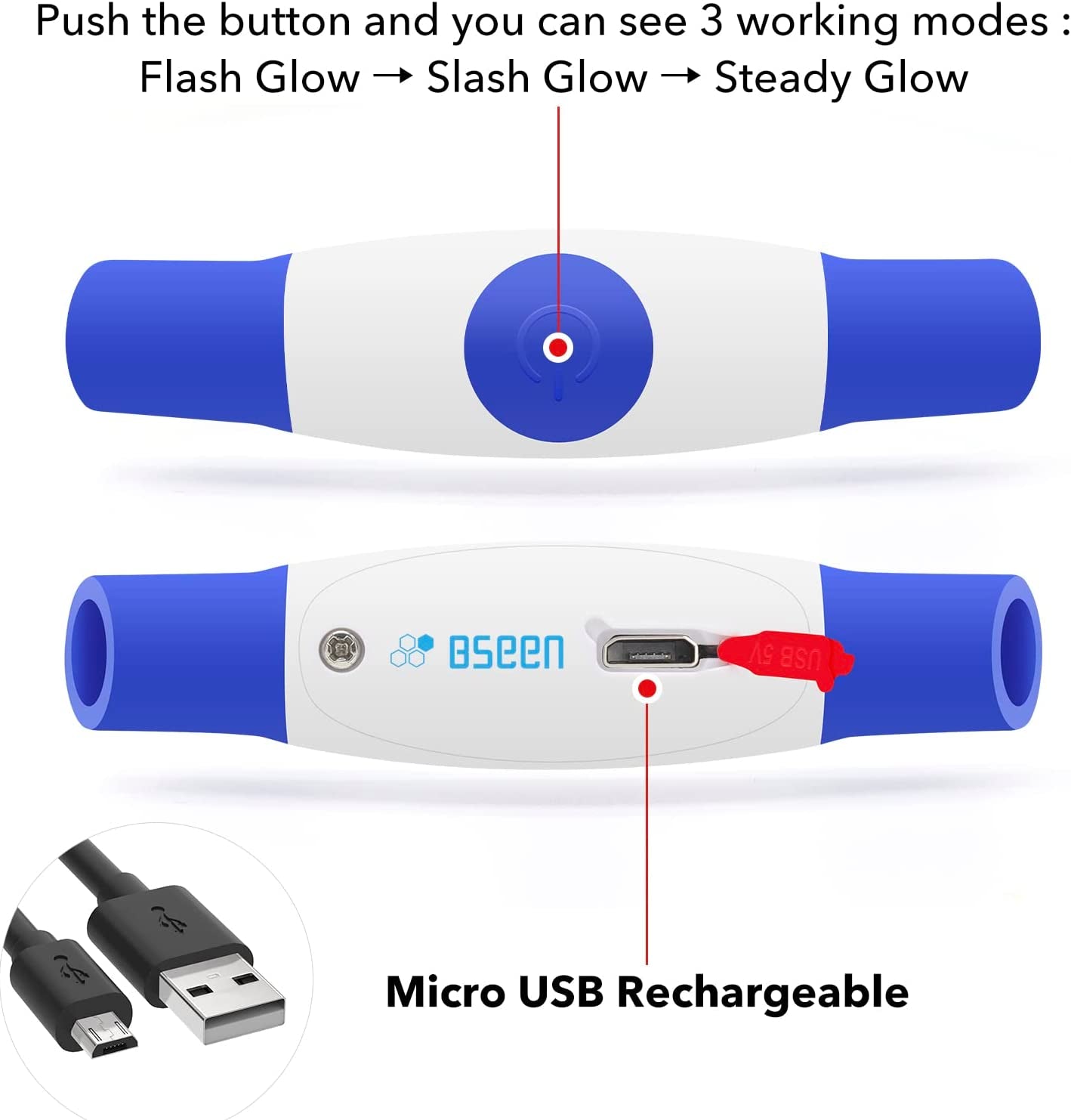 Light up Dog Collar, USB Rechargeable Flash Dog Necklace Light, Pet Safety Collar Makes Your Beloved Dogs Be Seen at Night for Small Medium Large Dogs(Blue)