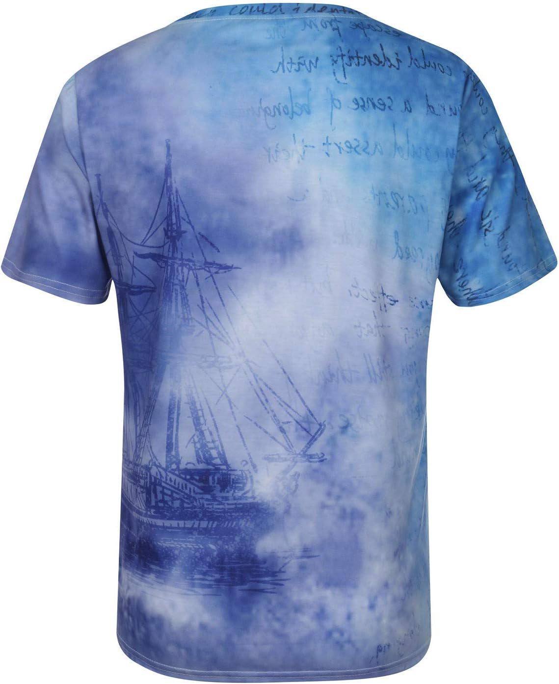 Mens Graphic T Shirts Short Sleeve Muscle Tops Fashion 3D Retro Printed Summer Casual Tees Big and Tall M 3XL, 2 Blue, 4X Large, by 20210617