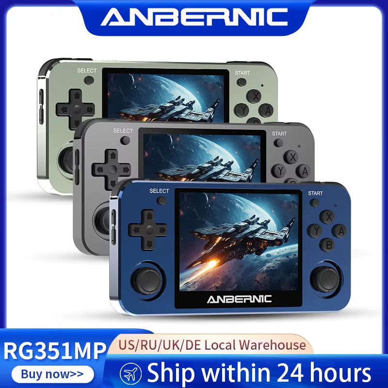 RG351MP RG350M Retro Game Console PS1 RK3326 Player Aluminum Alloy Shell 3.5" IPS Screen Handheld Portable Consola