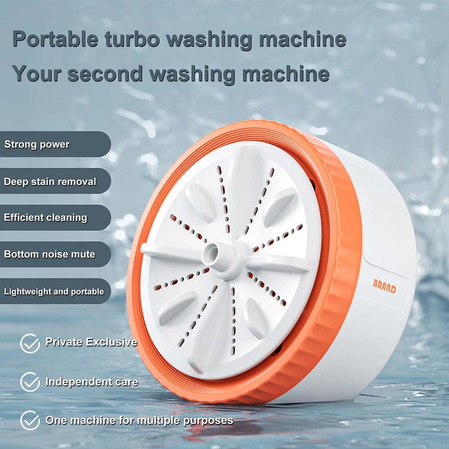 3 Gear Timing Mini Portable Washing Machine USB Rotating Turbine Washing Machine Underwear Socks Washing Machine for Travel