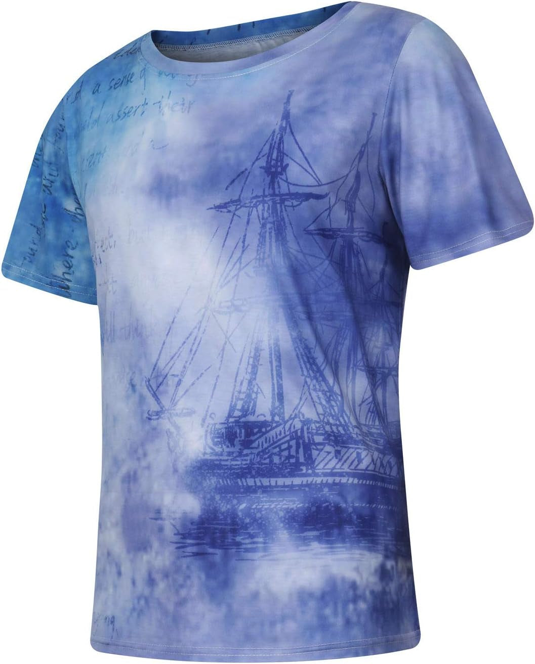 Mens Graphic T Shirts Short Sleeve Muscle Tops Fashion 3D Retro Printed Summer Casual Tees Big and Tall M 3XL, 2 Blue, 4X Large, by 20210617