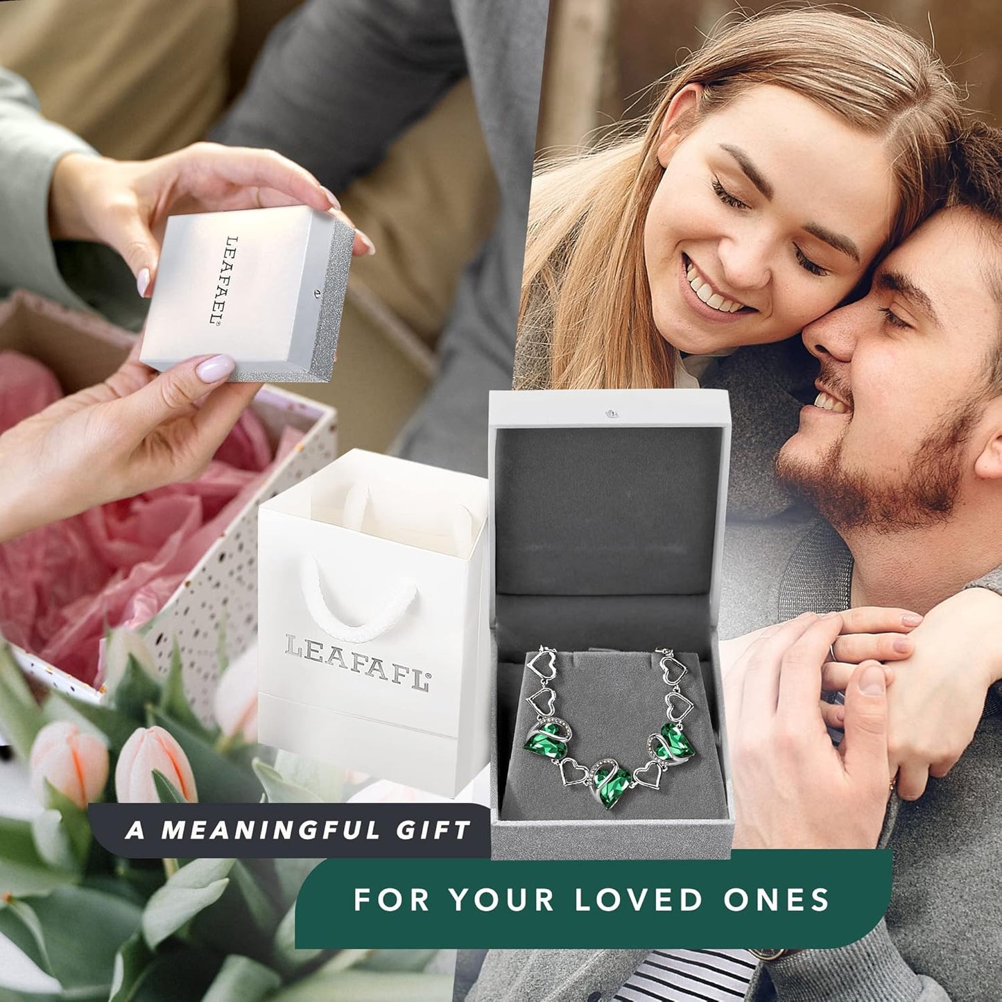 Valentine'S Day Heart Link Bracelets for Women, Infinity Love Birthstone Crystal Charms or Healing Stones, Silver Plated Jewelry Gifts for Her, 7-Inch Chain and 2-Inch Extender