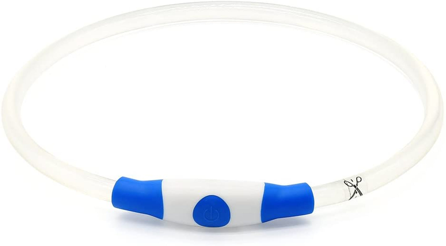 Light up Dog Collar, USB Rechargeable Flash Dog Necklace Light, Pet Safety Collar Makes Your Beloved Dogs Be Seen at Night for Small Medium Large Dogs(Blue)