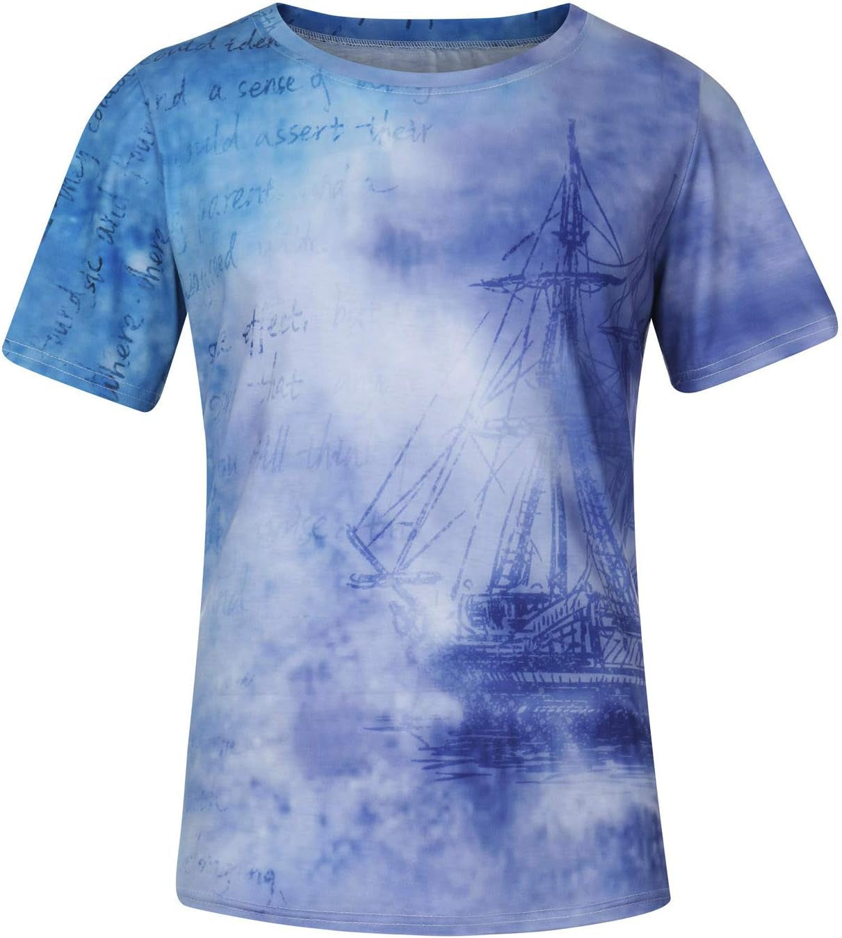 Mens Graphic T Shirts Short Sleeve Muscle Tops Fashion 3D Retro Printed Summer Casual Tees Big and Tall M 3XL, 2 Blue, 4X Large, by 20210617
