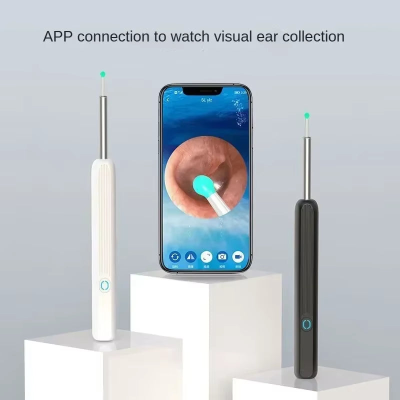 Wireless Wi-Fi Visual Ear Cleaner Otoscope Ear Wax with Ear 1296P HD Cleaning Kit Removal Sticks Endoscope Camera Tool Kit
