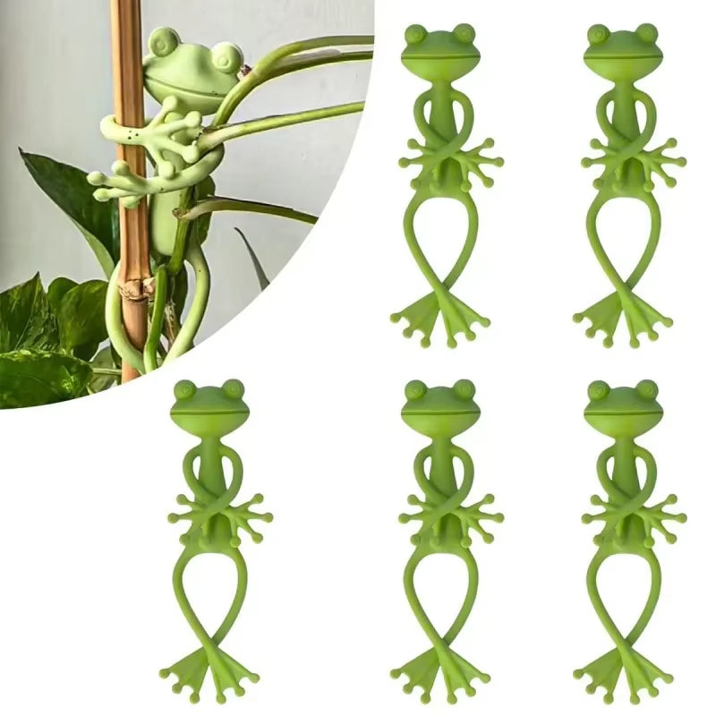1 PC Frog Shaped Plant Tie Reusable Cable Wire Garden Plant Vine Flower Vegetable Clip Adjustable Flexible Supporter for Stem