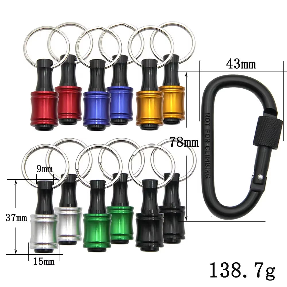 12Pc Color Keychain Quick Change Connecting Rod 1/4 Hexagonal Handle Screwdriver Head Quick Release Sleeve Conversion Rod Set