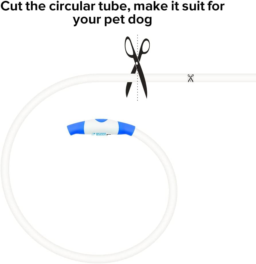 Light up Dog Collar, USB Rechargeable Flash Dog Necklace Light, Pet Safety Collar Makes Your Beloved Dogs Be Seen at Night for Small Medium Large Dogs(Blue)