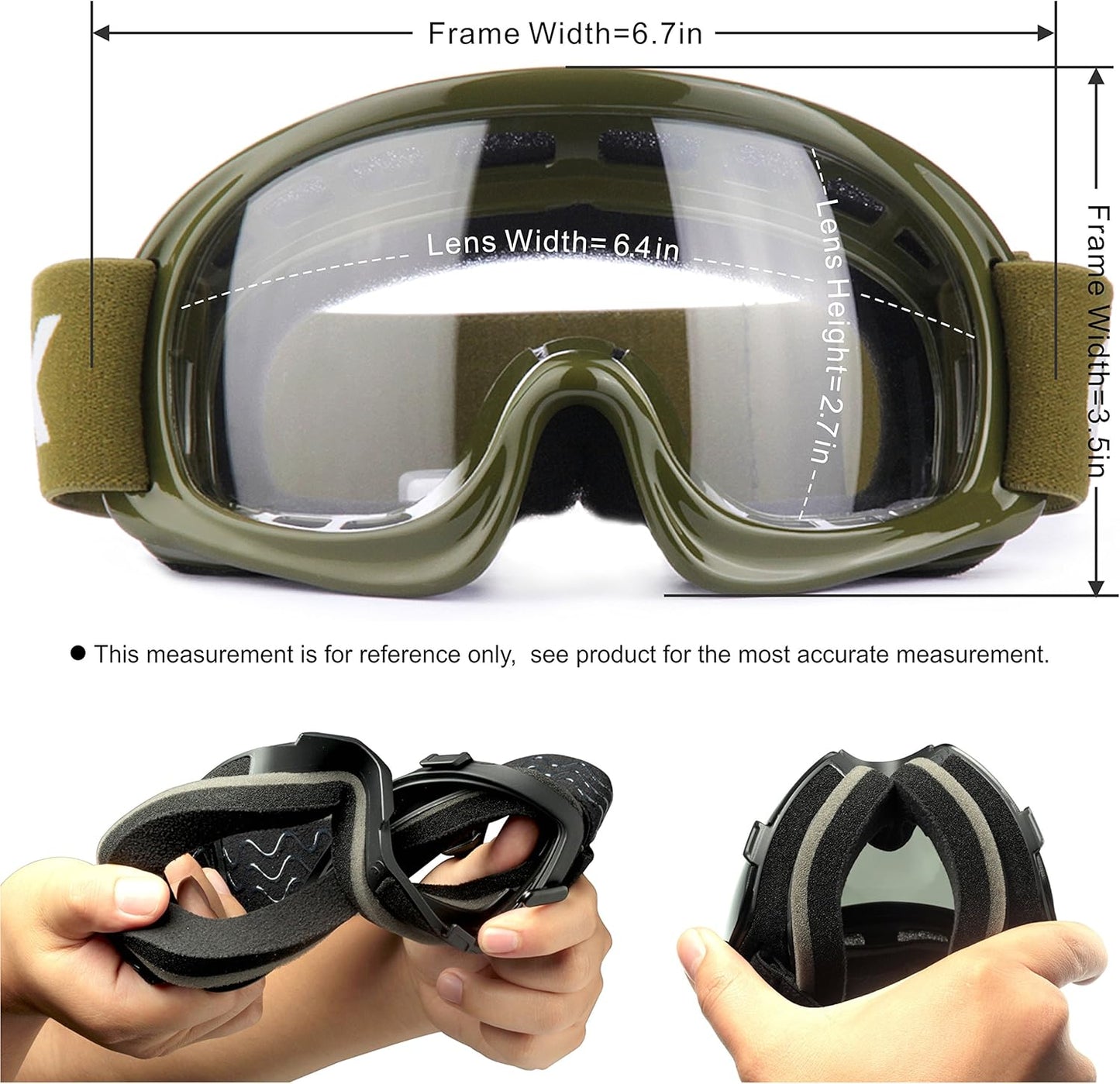 YH15 Anti-Fog Impact-Resistant Kids Youth ATV Off-Road Dirt Bike Motocross Goggles for Boys & Girls (Army Green, One_Size)