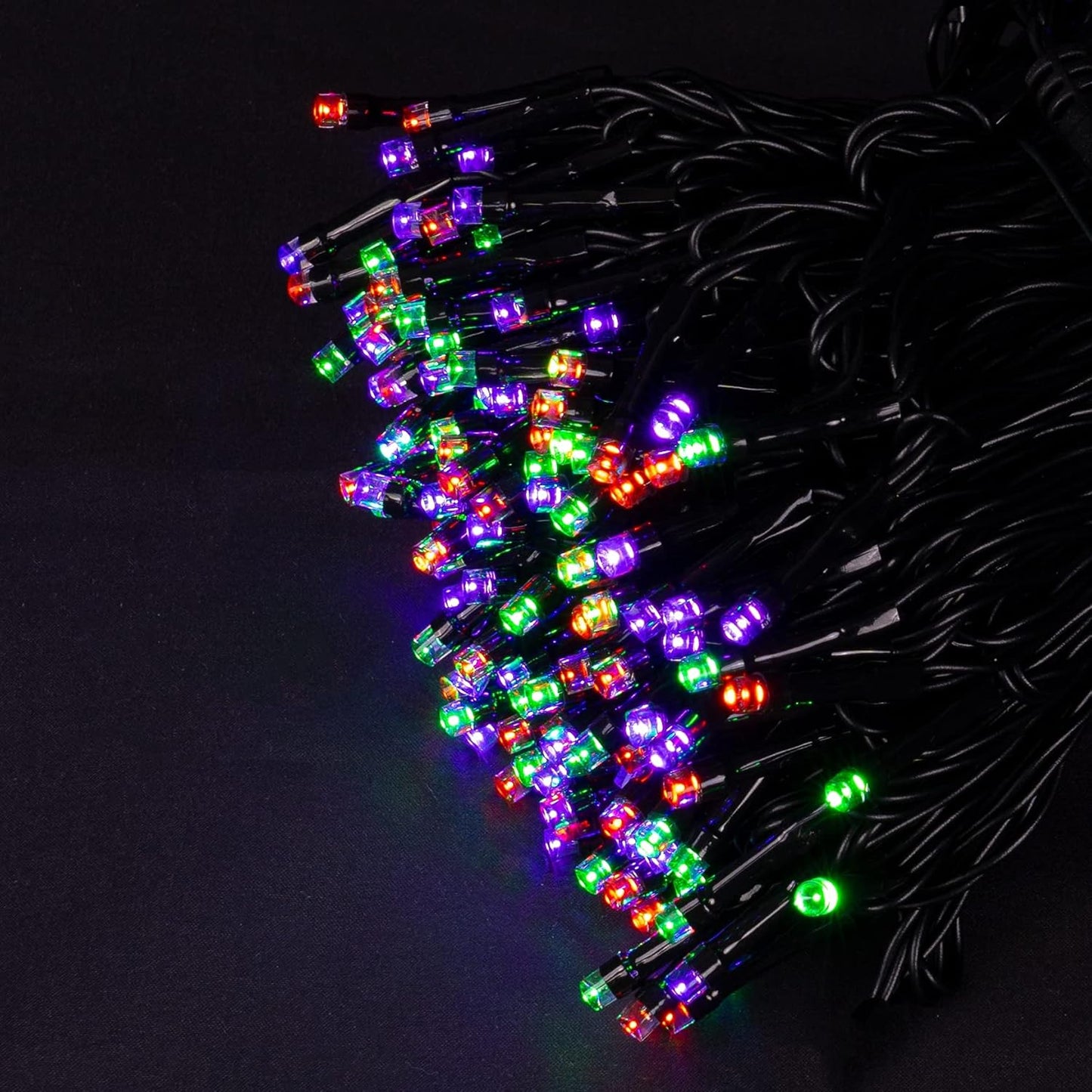 300 LED Indoor String Lights, 100 FT Plug in Waterproof String Lights with 8 Modes for Halloween Thanksgiving Christmas Garden Decoration (Purple, Orange and Green)
