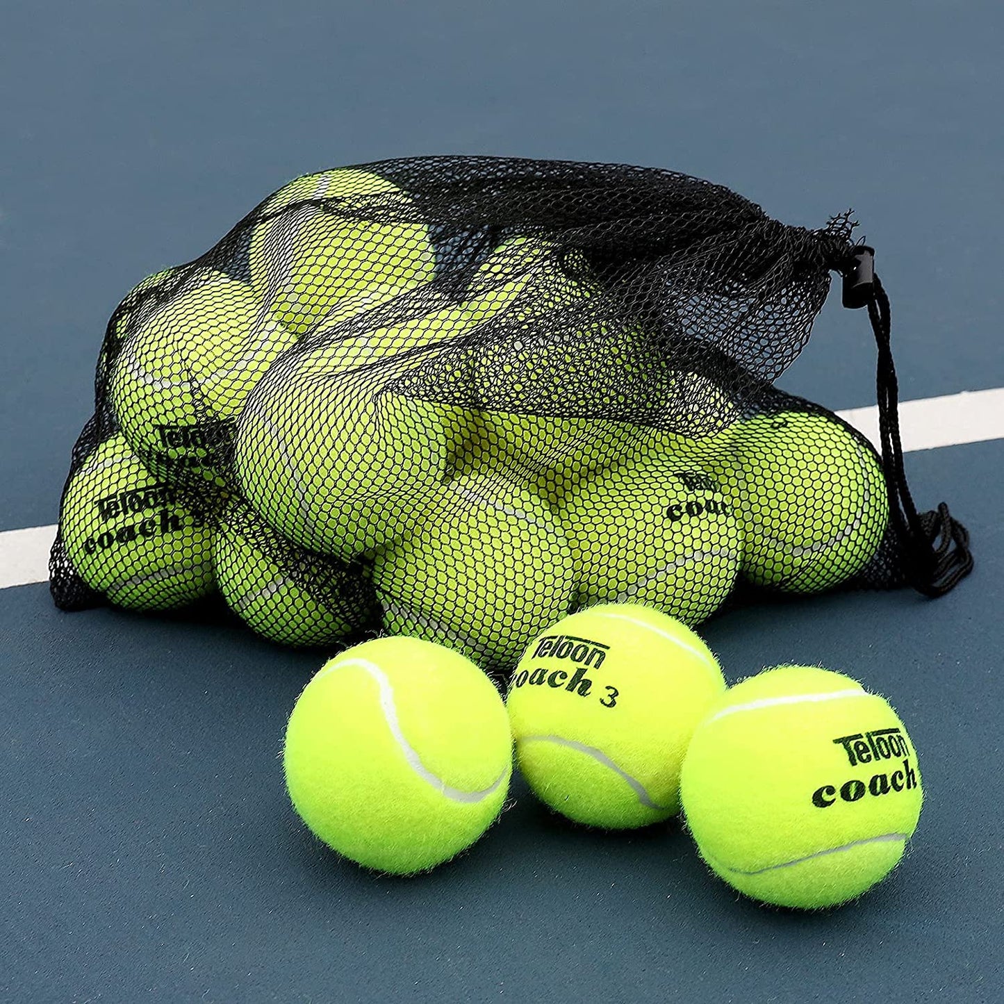 Pressure Training Tennis Balls-12 or 18 Count-Mesh Carry Bagļ¼4 Colors Availableļ¼Pressureless Training Exercise Tennis Balls for Beginners.