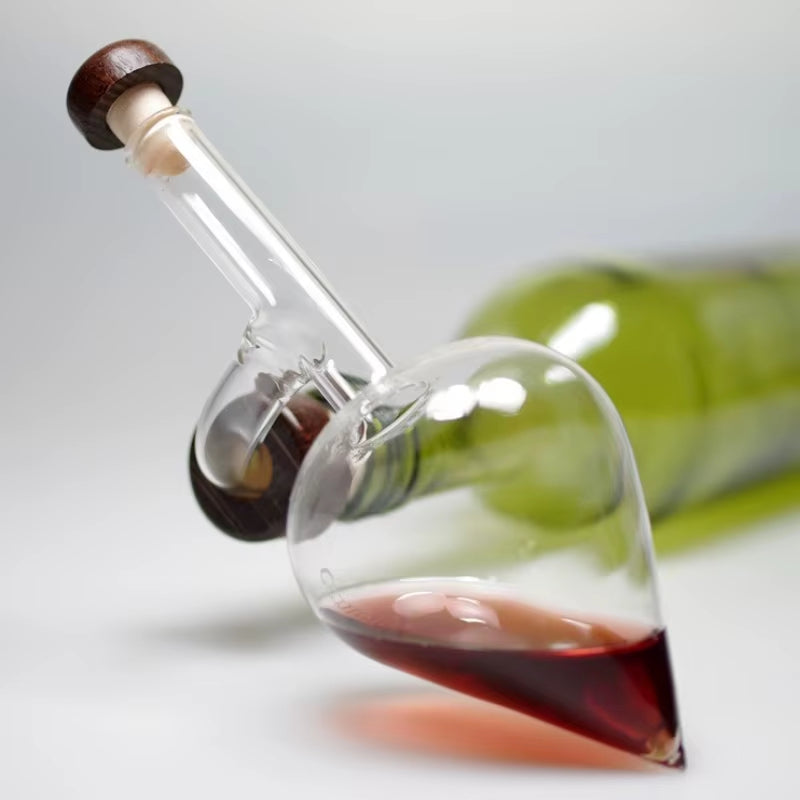 Round/Peach Shaped Red Wine Aerator Portable Transparent Red Wine Bottle Pourer and Quick Decanter Spout Glass Sobering Device