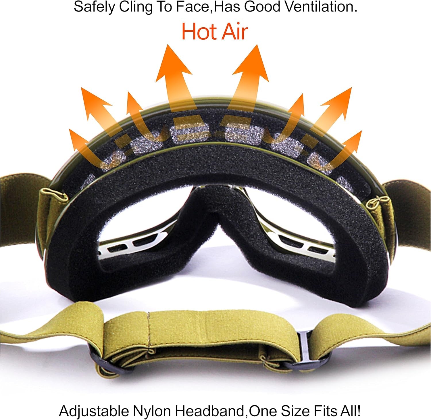 YH15 Anti-Fog Impact-Resistant Kids Youth ATV Off-Road Dirt Bike Motocross Goggles for Boys & Girls (Army Green, One_Size)