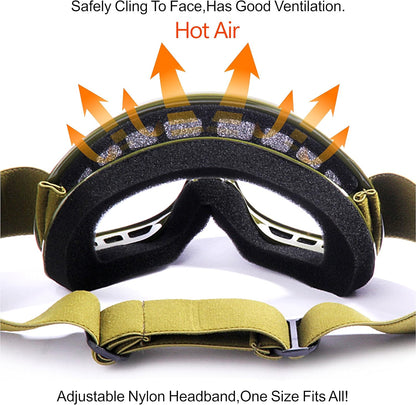 YH15 Anti-Fog Impact-Resistant Kids Youth ATV Off-Road Dirt Bike Motocross Goggles for Boys & Girls (Army Green, One_Size)