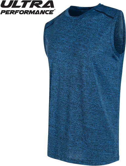 5 Pack Mens Dri Fit Sleeveless Muscle T Shirts Gym Workout Shirts for Men Pack