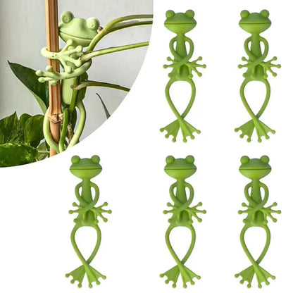 1 PC Frog Shaped Plant Tie Reusable Cable Wire Garden Plant Vine Flower Vegetable Clip Adjustable Flexible Supporter for Stem