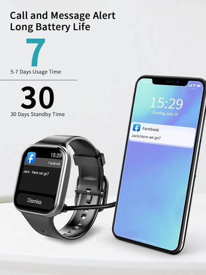 Smart Watch for Men Women, Fitness Tracker Heart Rate/Sleep Monitor, Fitness Watch Step/Calorie Counter, 25 Sport Modes IP68 Waterproof Activity Trackers, Smartwatch for Android Ios
