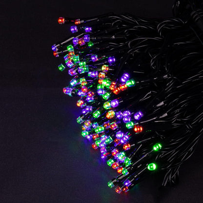 300 LED Indoor String Lights, 100 FT Plug in Waterproof String Lights with 8 Modes for Halloween Thanksgiving Christmas Garden Decoration (Purple, Orange and Green)
